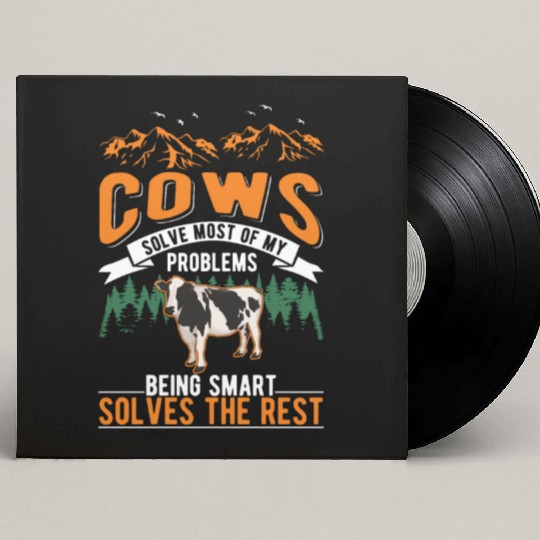 Cow Gift Farmer Cattle Breeder Cows Custom Vinyl Record Sleeves