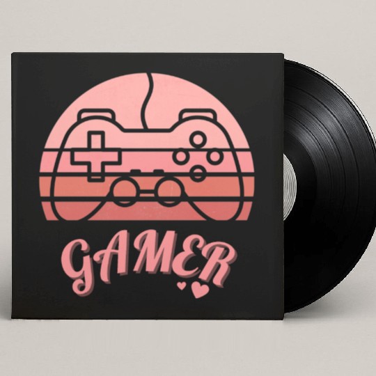 Pink Retro Gamer Valentine Day Custom Vinyl Record Sleeves