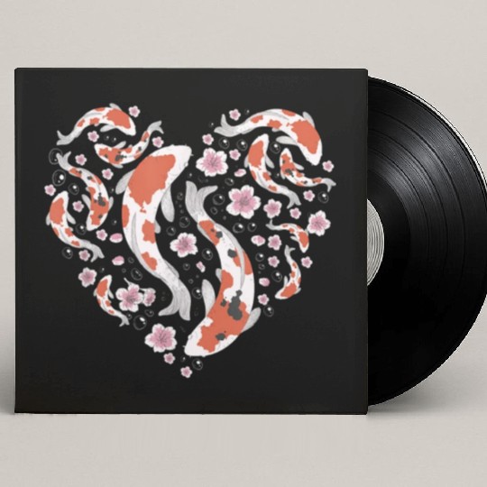 Koi fish Nishikigoi Japanese Koi Asian Women Custom Vinyl Record Sleeves