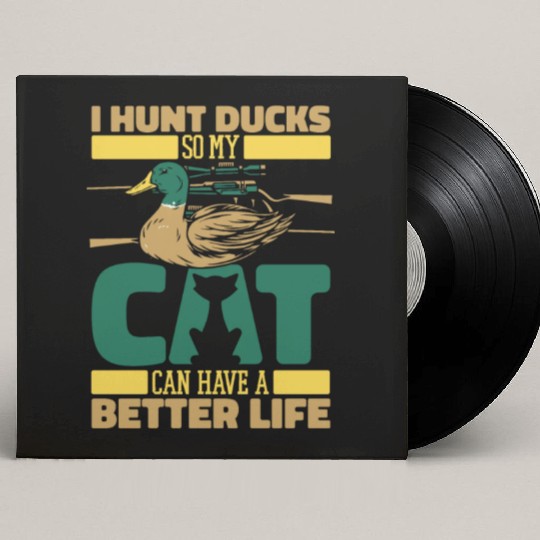 Duck Hunting Cat Custom Vinyl Record Sleeves