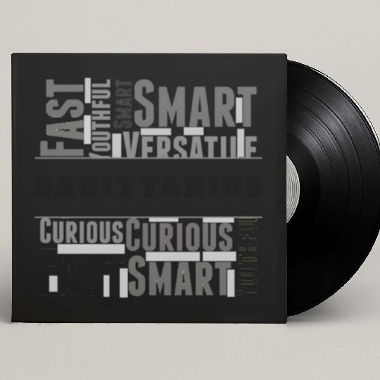 Sagittarius Zodiac Star Sign Word Cloud Square Mon Custom Vinyl Record Sleeves
