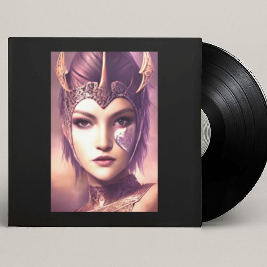 Warrior princess wearing gothic plate dark fantasy Custom Vinyl Record Sleeves