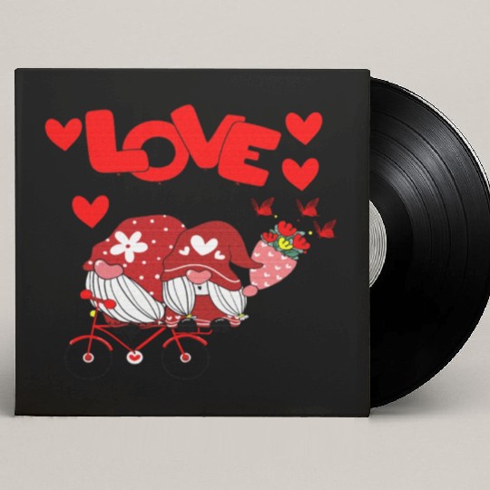 Valentines Day Gnomes Love Funny Boys Girls Kids Custom Vinyl Record Sleeves