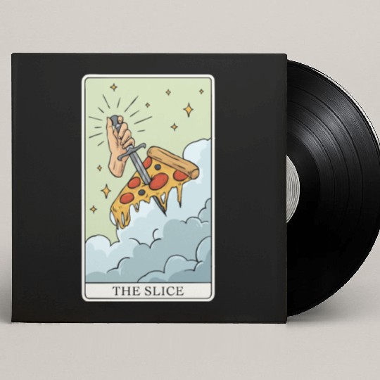 Pizza Tarot Card "The Slice" for a Tarot Reader Custom Vinyl Record Sleeves