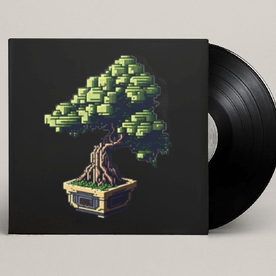 8 Bit Bonsai Tree Custom Vinyl Record Sleeves