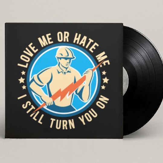 Funny Electrical Lineman Saying Thank A Lineman Custom Vinyl Record Sleeves