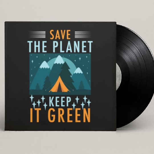 Save The Planet Keep It Green Custom Vinyl Record Sleeves