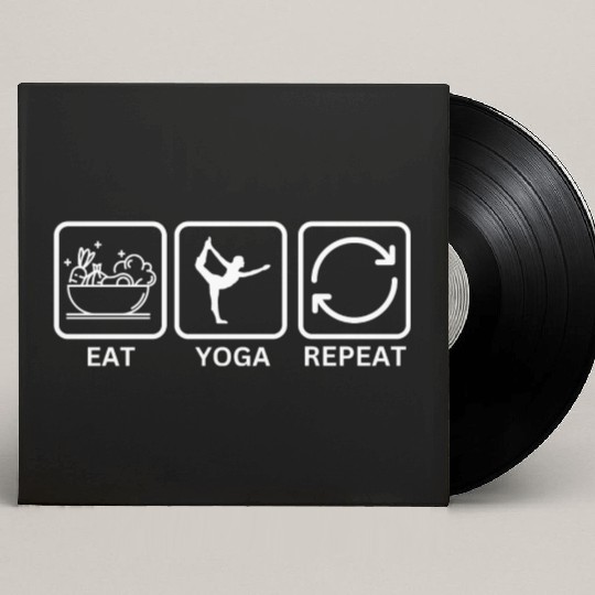 Eat more plants do more yoga repeat Custom Vinyl Record Sleeves