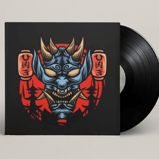 Bushido kabuki samurai japan graphic devil mask Custom Vinyl Record Sleeves