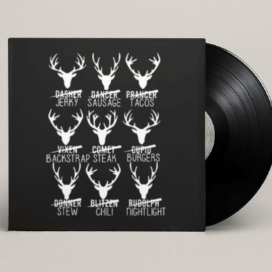 Christmas Reindeer Hunter Custom Vinyl Record Sleeves Deer Hunter Gift