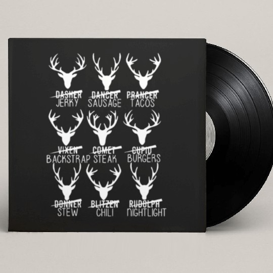 Christmas Reindeer Hunter Custom Vinyl Record Sleeves Deer Hunter Gift