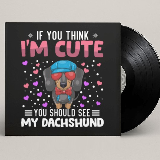 Dachshund Heart Valentine's Day Animal For Womens Custom Vinyl Record Sleeves