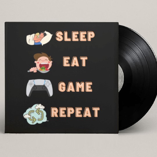 sleep eat game repeat PlayStation Custom Vinyl Record Sleeves