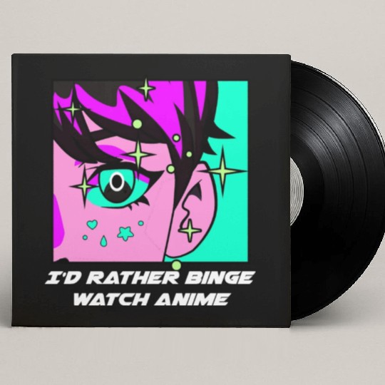 Id Rather Binge Watch Anime Kawaii Japanese Cute J Custom Vinyl Record Sleeves