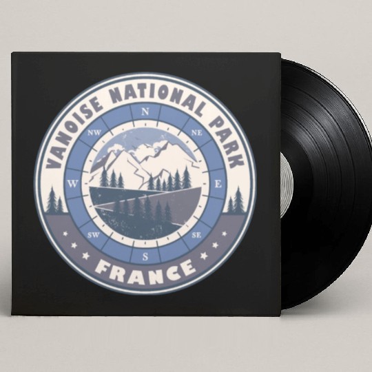 Vanoise National Park France Vintage Hiking Design Custom Vinyl Record Sleeves