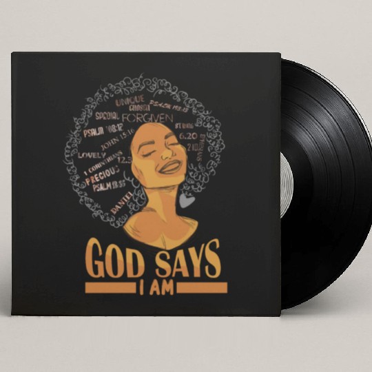 African American Girl God Says I Am Black Pride Custom Vinyl Record Sleeves