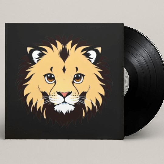 Royal Cartoon Lion - King of the Jungle 22 Custom Vinyl Record Sleeves