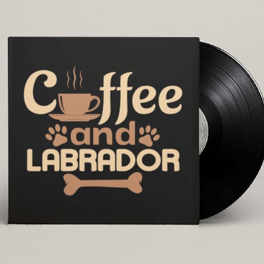coffe and Labrador pet lover Custom Vinyl Record Sleeves