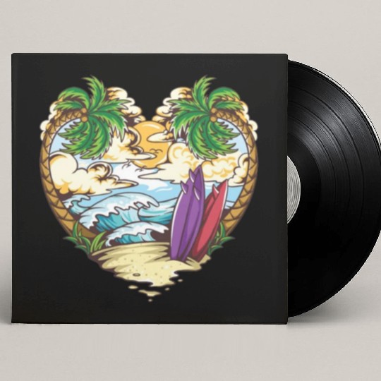 Beach love surfing Custom Vinyl Record Sleeves