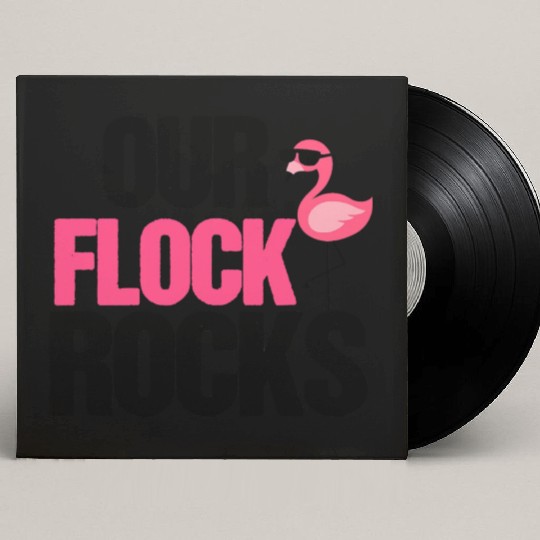 Our Flock Rocks Flamingo Mother's Day Teacher Gift Custom Vinyl Record Sleeves
