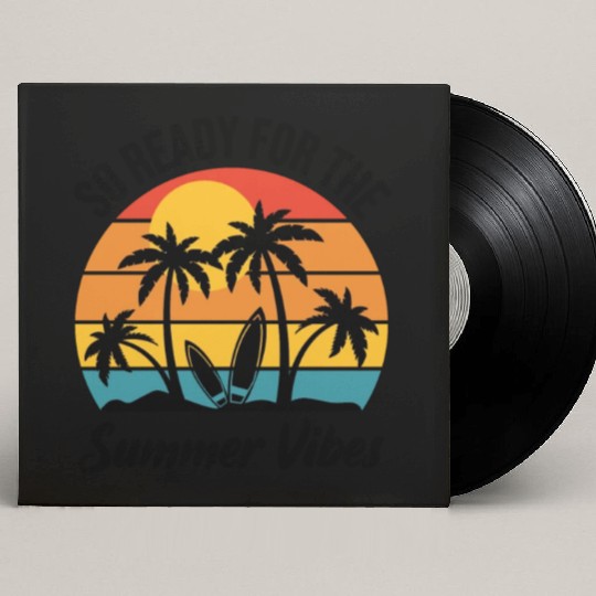 Funny Ready for Summer Vibes Vacay Tropical Beach Custom Vinyl Record Sleeves