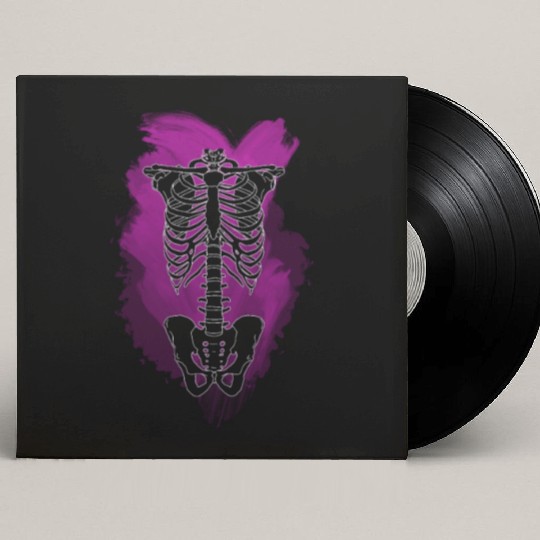 Neon Skeleton Rib Cage Custom Vinyl Record Sleeves