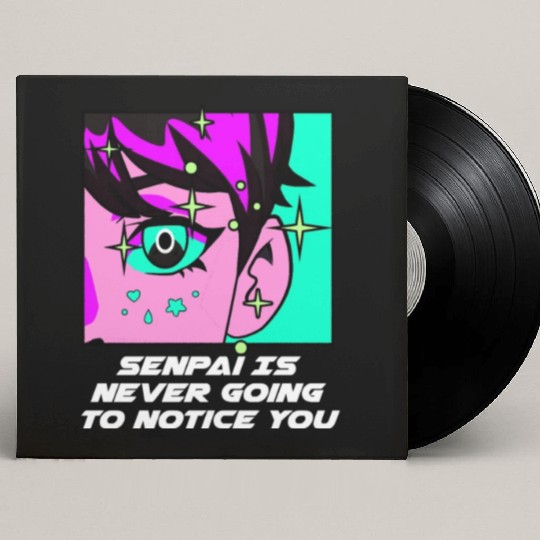 Senpai Is Never Going to Notice You Anime Funny Ma Custom Vinyl Record Sleeves