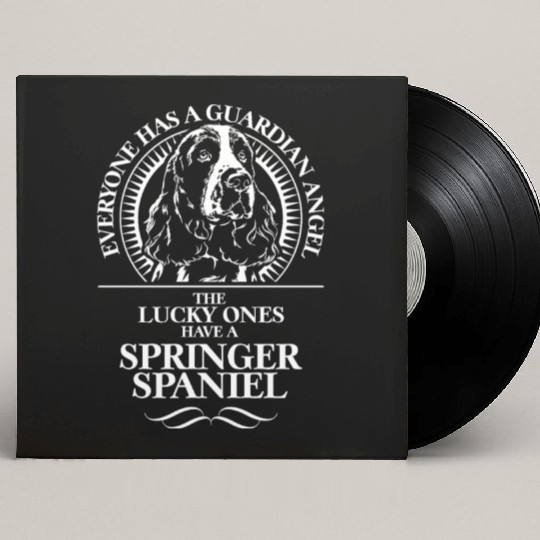 Springer Spaniel Guardian Angel dog quote Custom Vinyl Record Sleeves