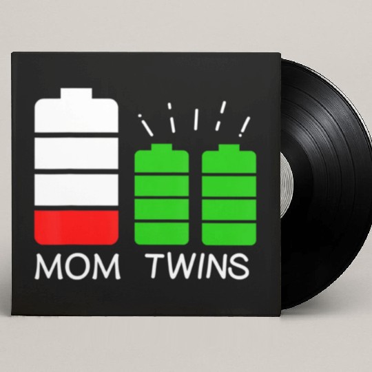 Twin Mom Low Battery Tired Mom Of Twins Custom Vinyl Record Sleeves