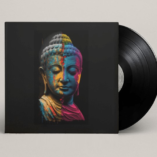 Enlightened Elegance: Colorful Buddha Portraits Custom Vinyl Record Sleeves