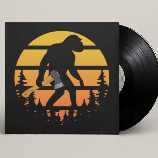 Retro Sasquatch Axe Throwing For Axe Thrower Custom Vinyl Record Sleeves