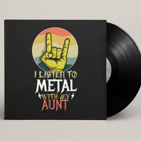 Metal With Aunt Metal Kid Music Lover Rocker Custom Vinyl Record Sleeves