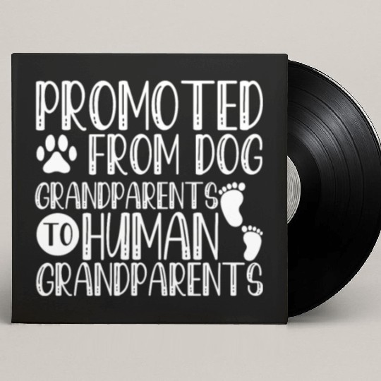 Promoted From Dog Grandparents To Human Grandparen Custom Vinyl Record Sleeves