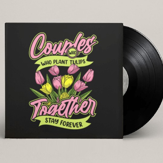 Tulip Gardening Couple Custom Vinyl Record Sleeves