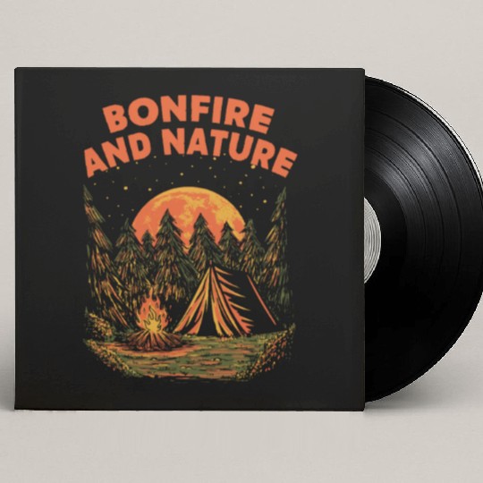 Bonfire and Nature Camping Wildlife Camper Outdoor Custom Vinyl Record Sleeves