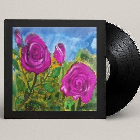 Hand Painted Roses Custom Vinyl Record Sleeves Custom Vinyl Record Sleeves Mugs Tote Bags