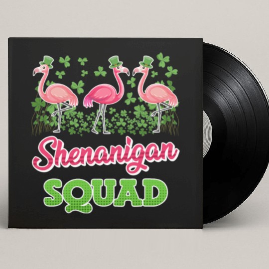 Flamingo Shenanigan Squad St. Patrick's Day Custom Vinyl Record Sleeves