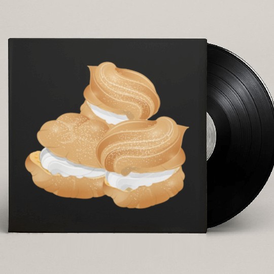 Illustration of three stuffed cream puffs Custom Vinyl Record Sleeves