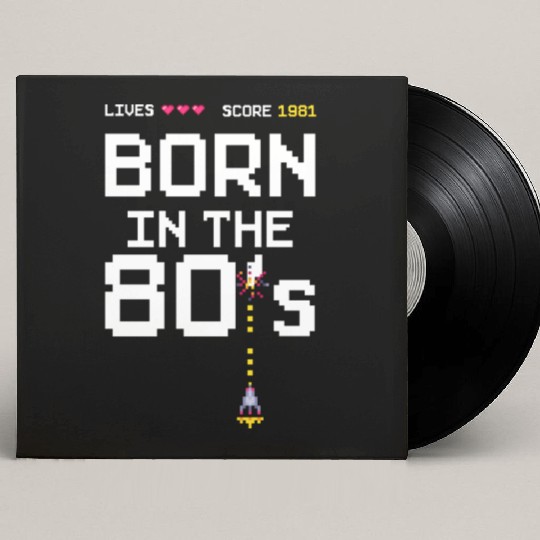 1981 Birtday Retro Gamer Pixel Born in the 80s Custom Vinyl Record Sleeves