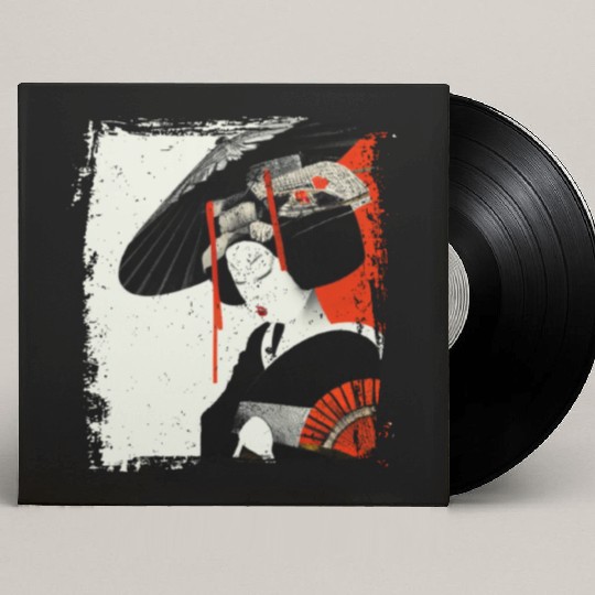 Geisha, traditional digital art, Japan Custom Vinyl Record Sleeves
