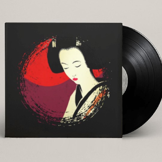 Geisha, traditional digital art, Japan Custom Vinyl Record Sleeves