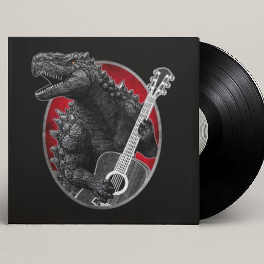 Kaiju playing guitar Custom Vinyl Record Sleeves