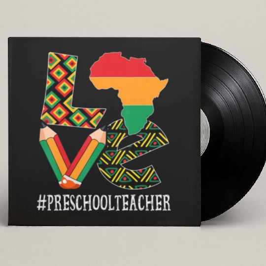 Preschool Teacher Love African American Custom Vinyl Record Sleeves