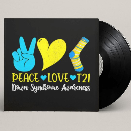Hand Print Socks World Down Syndrome Awareness Day Custom Vinyl Record Sleeves