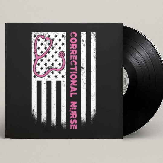 Correctional Nurse American flag US Stethoscope RN Custom Vinyl Record Sleeves
