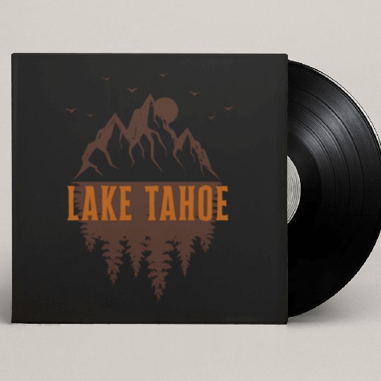 lake tahoe retro mountain Custom Vinyl Record Sleeves