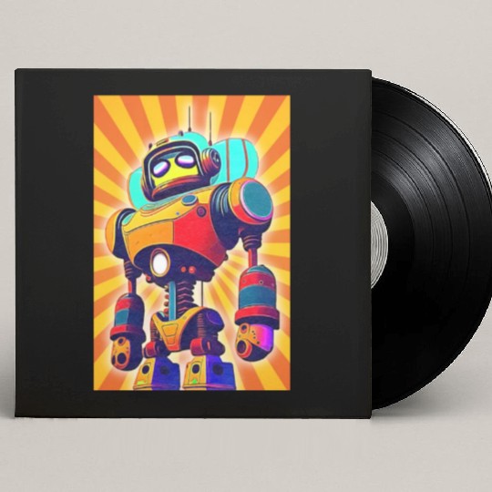 super hero cartoon iron man robot Custom Vinyl Record Sleeves