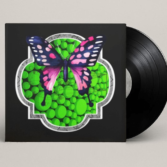 Purple Butterfly, Green Dots, Astrology Custom Vinyl Record Sleeves