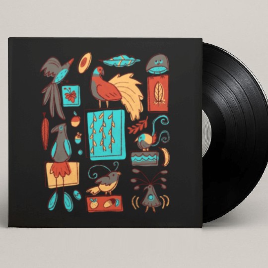 Retro 1950s Birds Of Paradise Pattern Custom Vinyl Record Sleeves