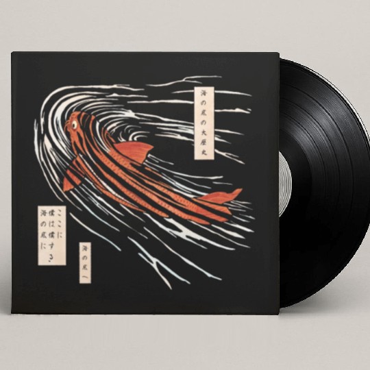Koi fish on the seabed Custom Vinyl Record Sleeves